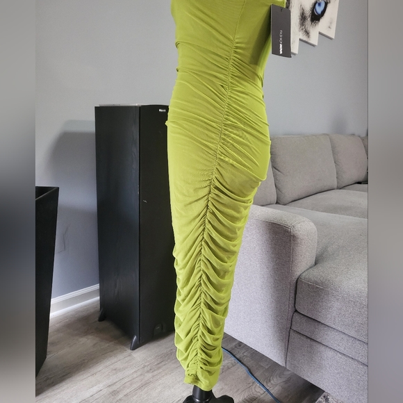 Fashion Nova Show off Mesh Midi Dress, Green, Backless, Size M - Picture 4 of 10